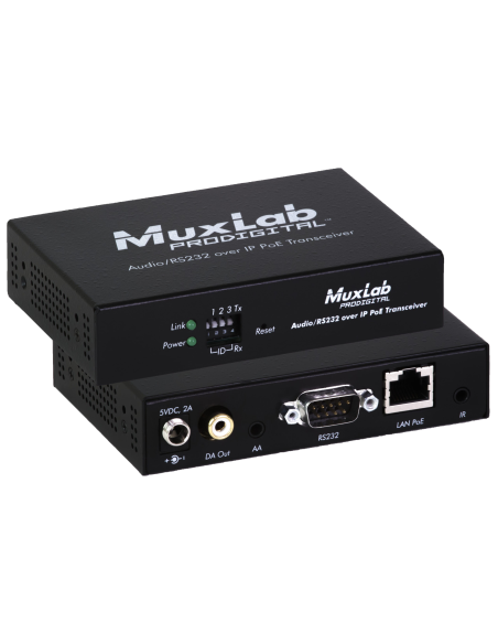 AUDIO / RS232 over IP PoE Transceiver MUXLAB/500755 | Percon