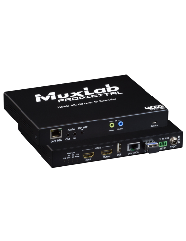 Transceptor HDMI 4K/60 KVM sobre IP 10Gb, Fibra